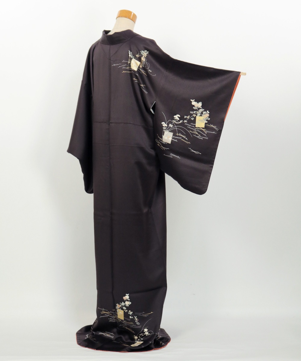 【リユース】付下げ：菊と松葉文様／2504236