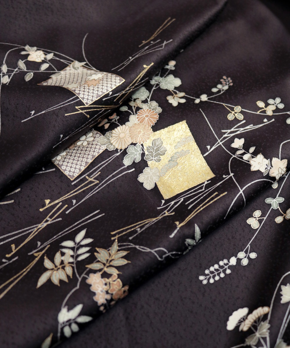 【リユース】付下げ：菊と松葉文様／2504236