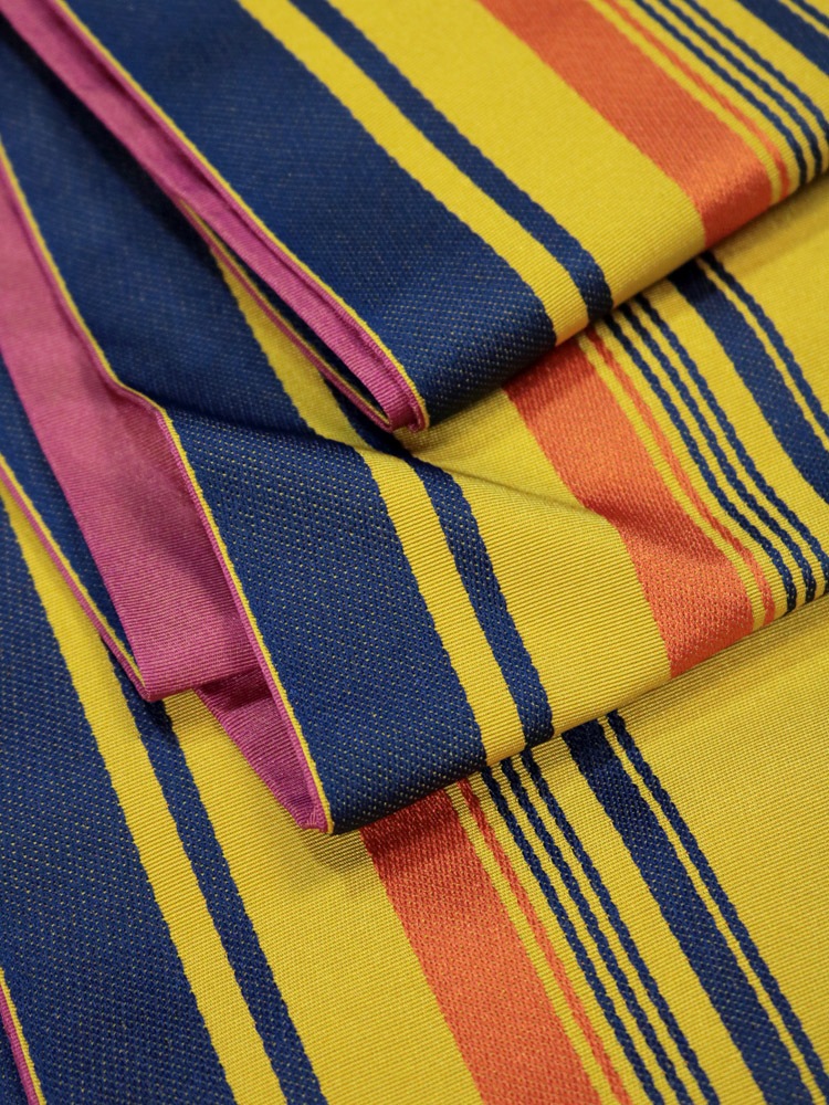 半巾帯 カラフル縞／赤紫縞 日本製