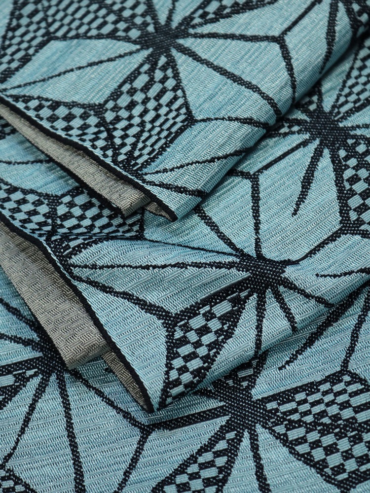 半巾帯 麻の葉／無地調 日本製