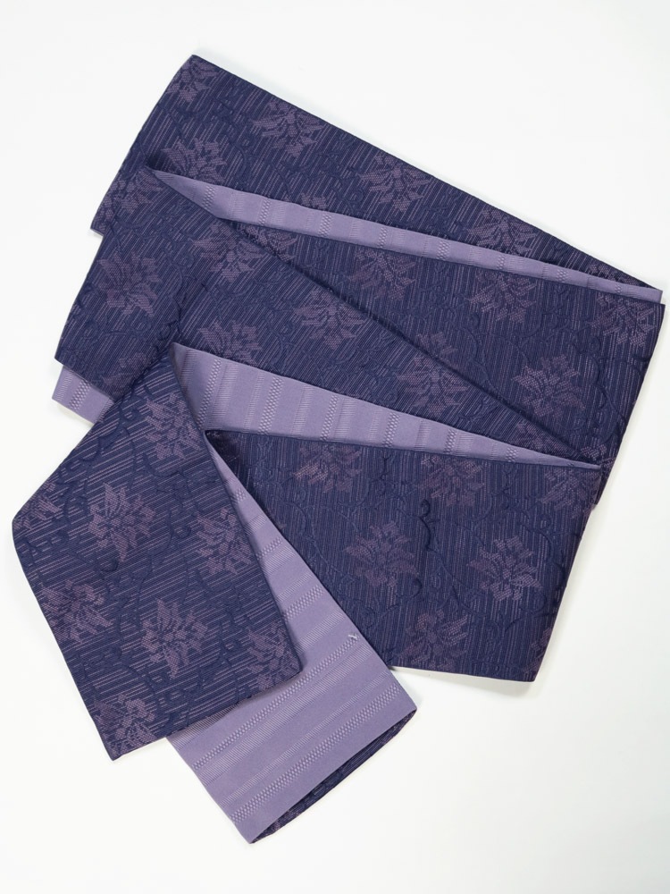 半巾帯 更紗調／縞 日本製