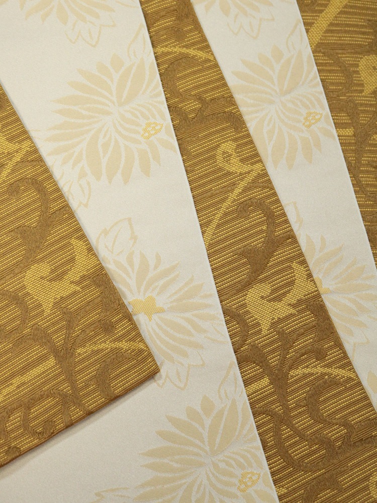 半巾帯 更紗調／菊 日本製