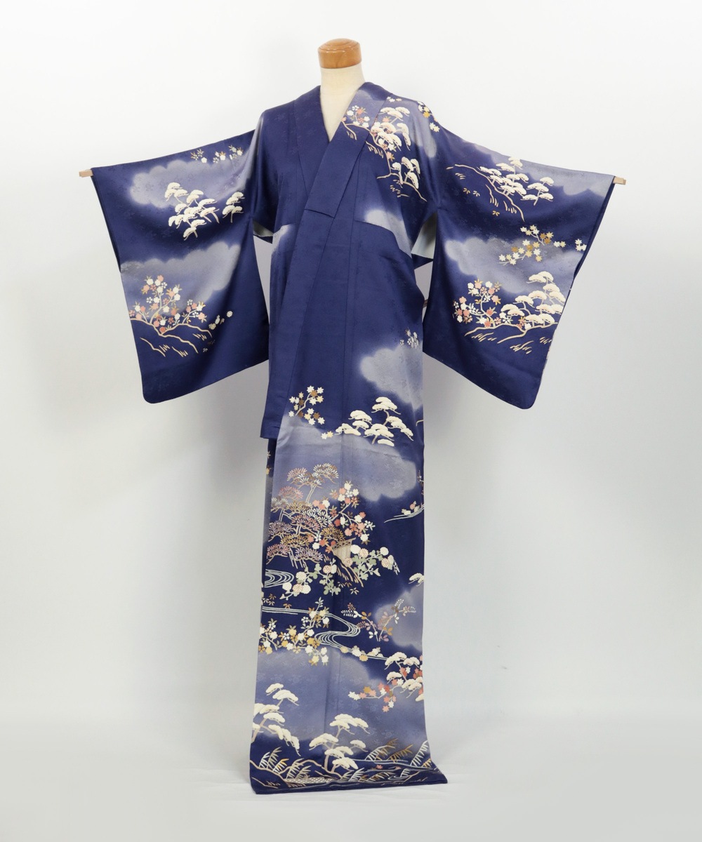 【リユース】訪問着:松や紅葉・流水文様/2504234