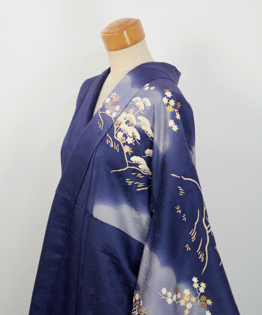 【リユース】訪問着:松や紅葉・流水文様/2504234