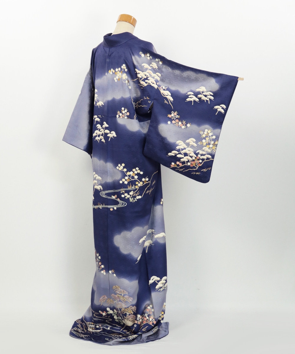 【リユース】訪問着:松や紅葉・流水文様/2504234