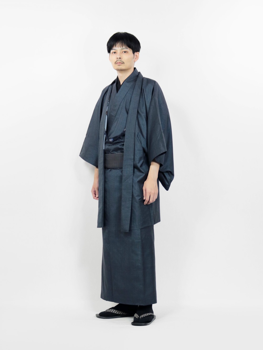 【リユース】男物 本場大島紬 アンサンブル B品