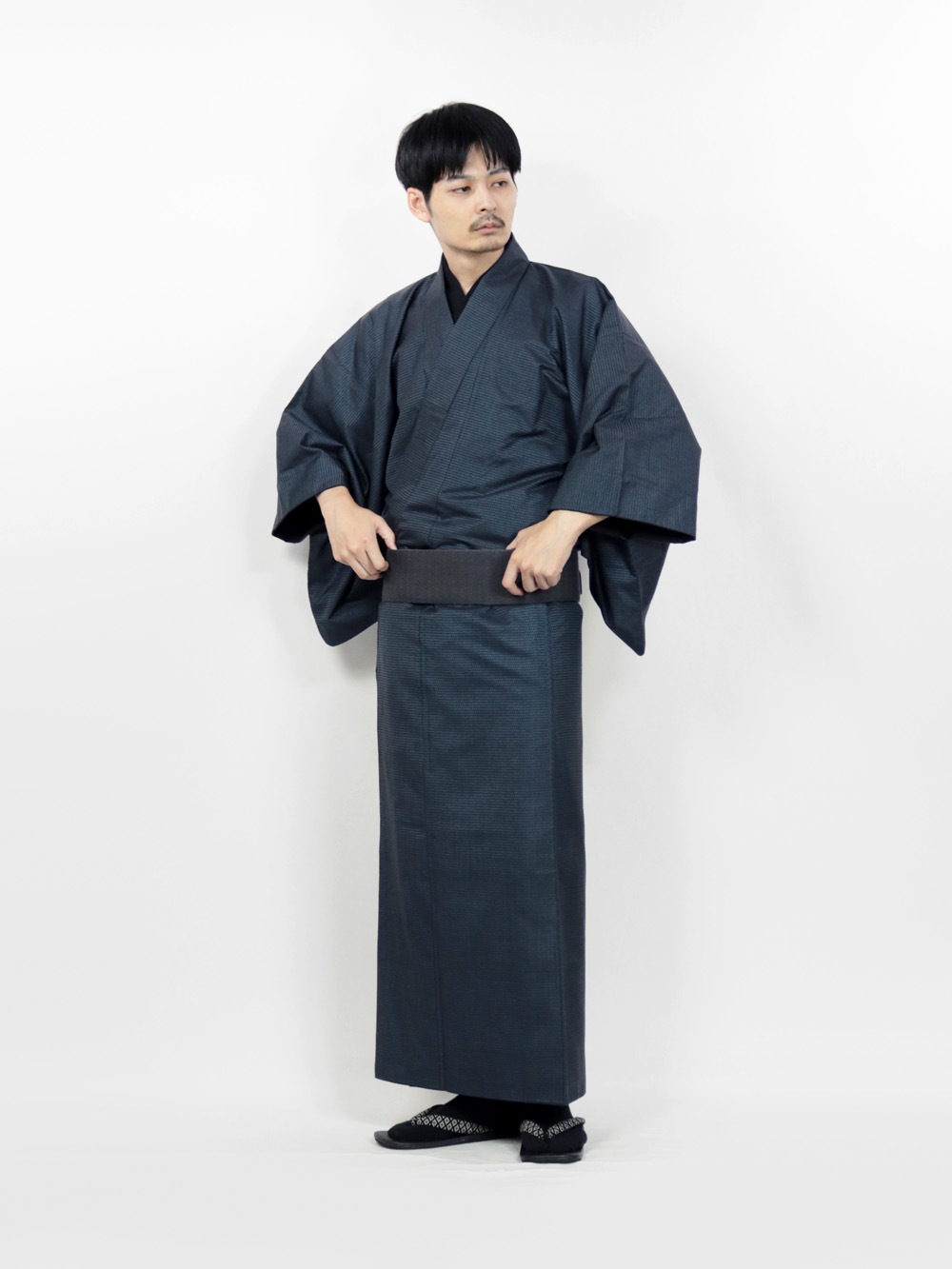 【リユース】男物 本場大島紬 アンサンブル B品