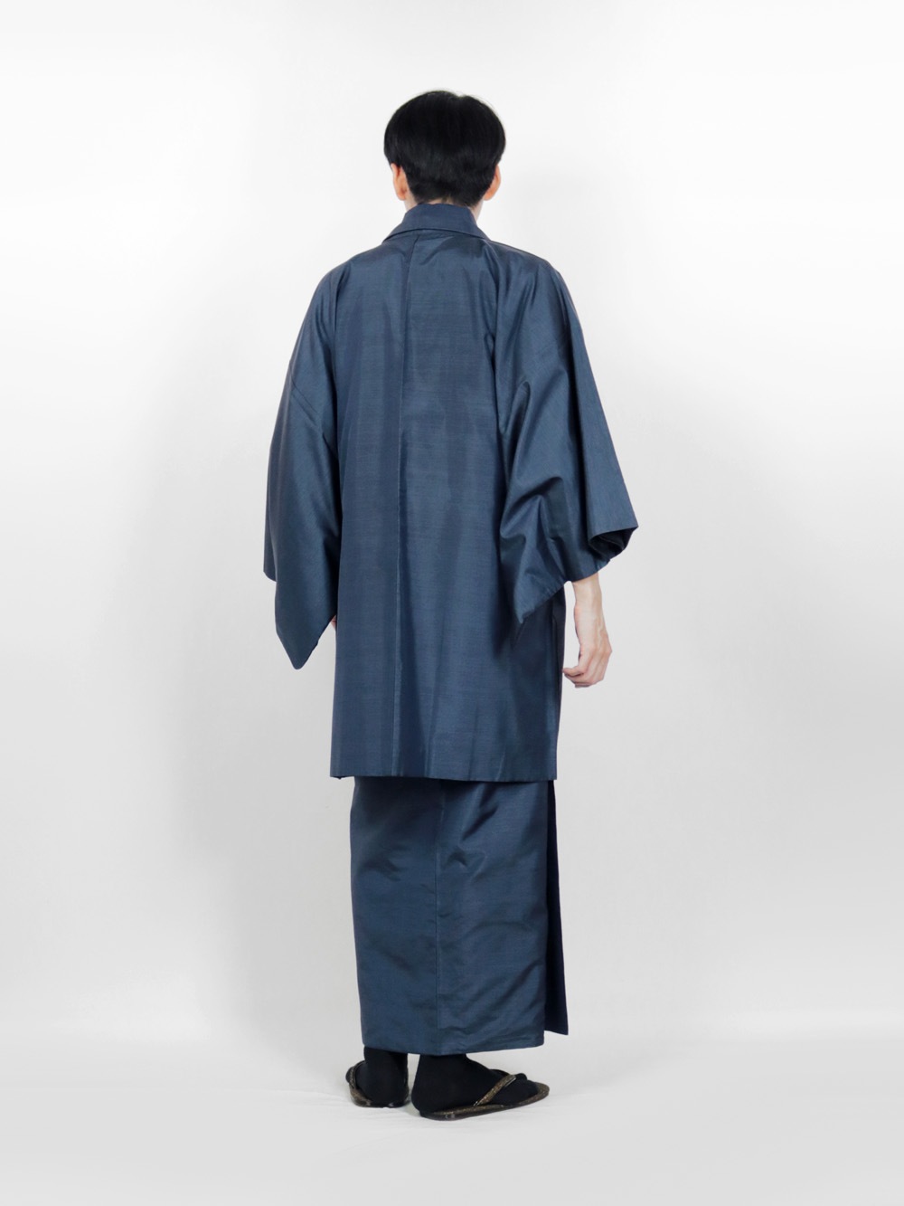 【リユース】男物 本場大島紬 アンサンブル 横双 B品