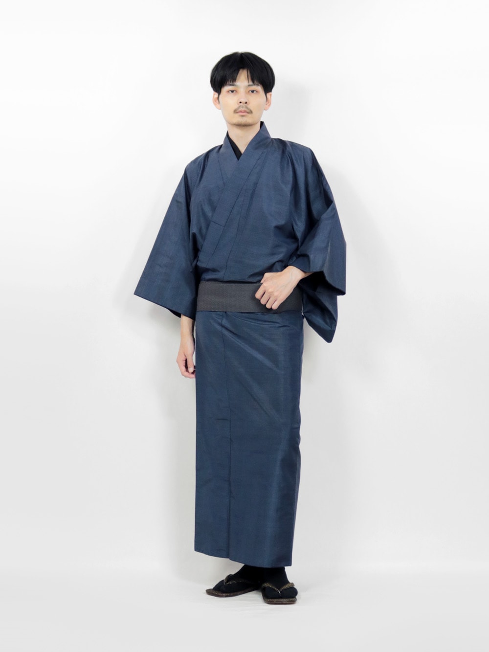 【リユース】男物 本場大島紬 アンサンブル 横双 B品