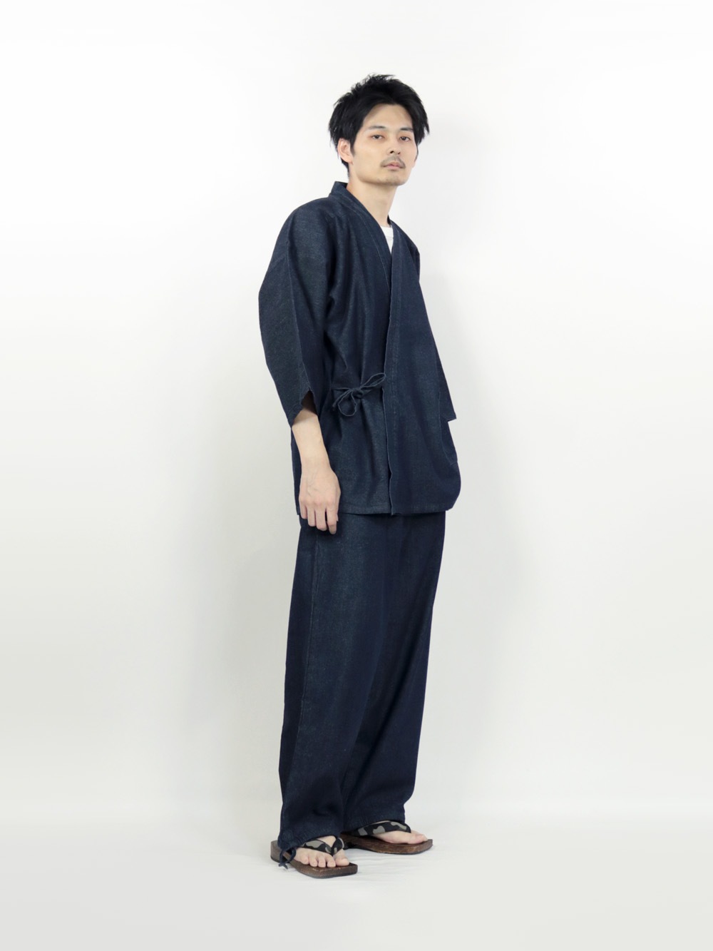 デニム作務衣 綿100% 8.5オンス ネイビー