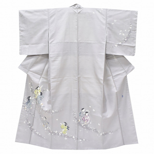 値下げ交渉ＯＫ！白山紬 金彩染 訪問着 正絹 Ｂ４２７ 値下げ交渉OK！白山紬 金彩染 訪問着 正絹 B427 値下げ