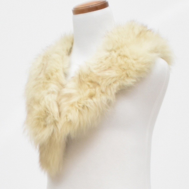 ショール ストール毛皮 フォックス マフラー 黄色系 良品 kkb0080b