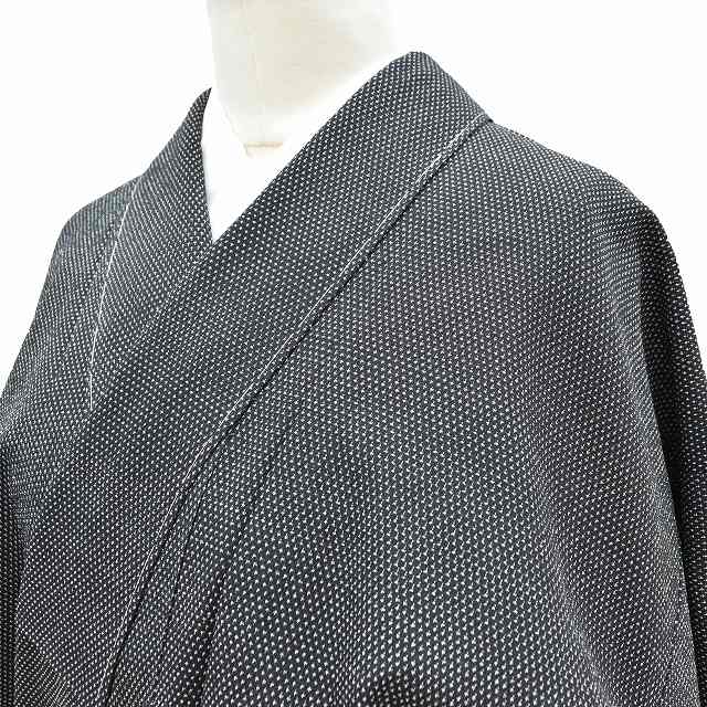 紬 塩沢正絹 仕立て上がり リサイクル着物 裄64cm Mサイズ 身丈172cm Lサイズ ちょっとふくよかL 特選 未使用品 トールサイズ