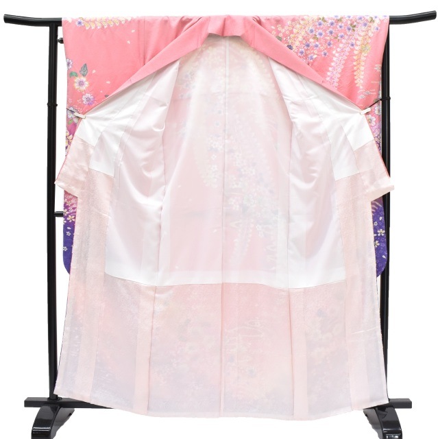 【ファッション通販】 2点セット 長襦袢 正絹 30％OFF】振袖 花文様 辻が花 仕立上り 着物・浴衣