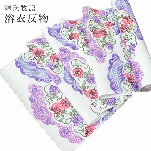 浴衣 反物 東京 源氏物語 桃柄 綿麻 浴衣教材 未仕立て品 持ち越し特価 浴衣 反物 東京 源氏物語 桃柄 綿麻 浴衣教材 未仕立て品