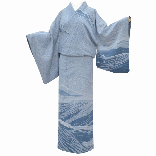 訪問着 中古 正絹 仕立て上がり 袷 モデルサイズ裄 pp2064b 訪問着 リサイクル 着物 中古 付下 身丈158.5cm 裄丈65cm 正絹 仕立て