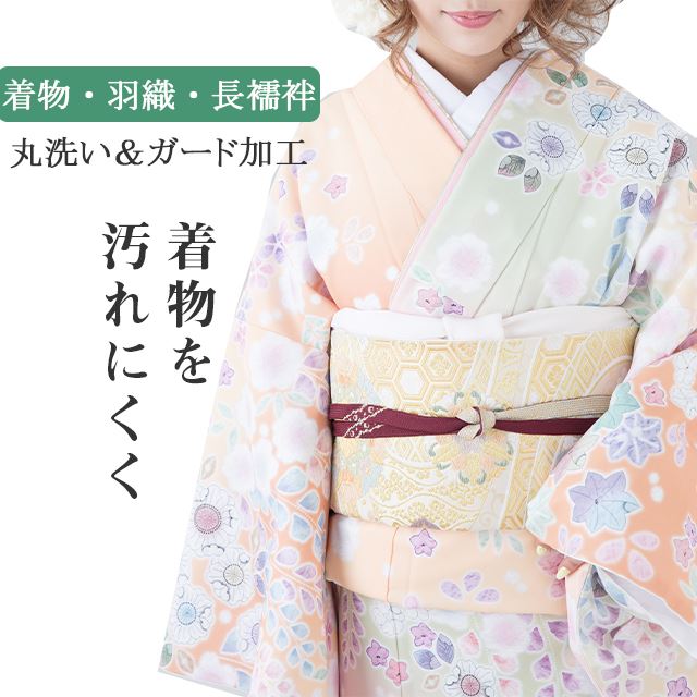 クリーニング ガード加工付き 丸洗いプラン はっ水丸洗い 振袖 留袖 着物全般 長襦袢 羽織 二部式 浴衣 子供祝い着 被布 袴 stt0015-brnb20 着物 通販