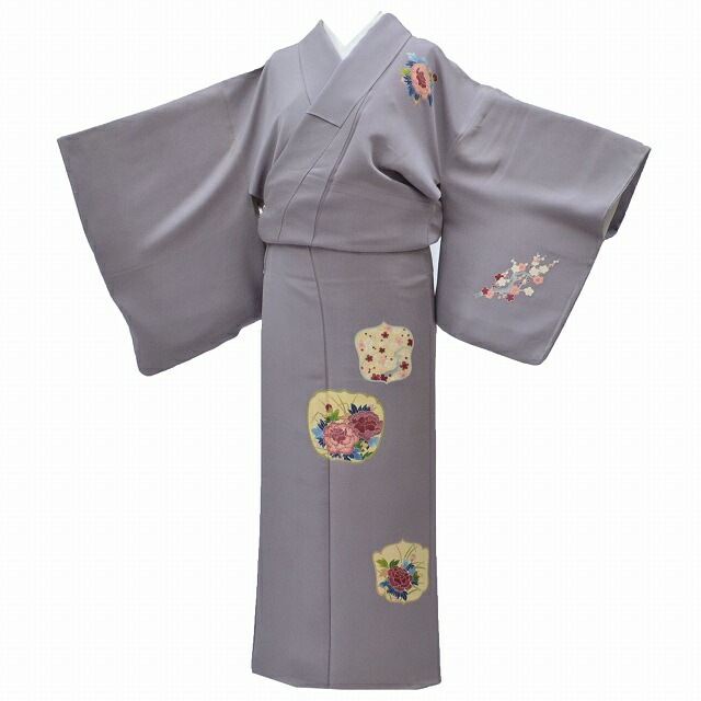 【三花】美品　洗える着物　単衣　ダークグレー　市田㈱　和物語　リサイクルリユース 通販で着物を購入するなら【都粋 - といき -】