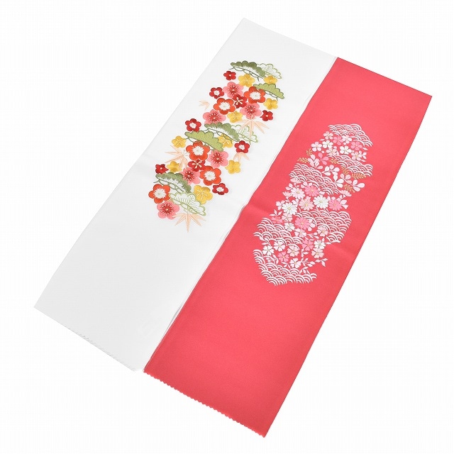 半衿 2点セット 長襦袢 化繊 交織 刺繍 着物 振袖 未使用 美品 半襟 特品