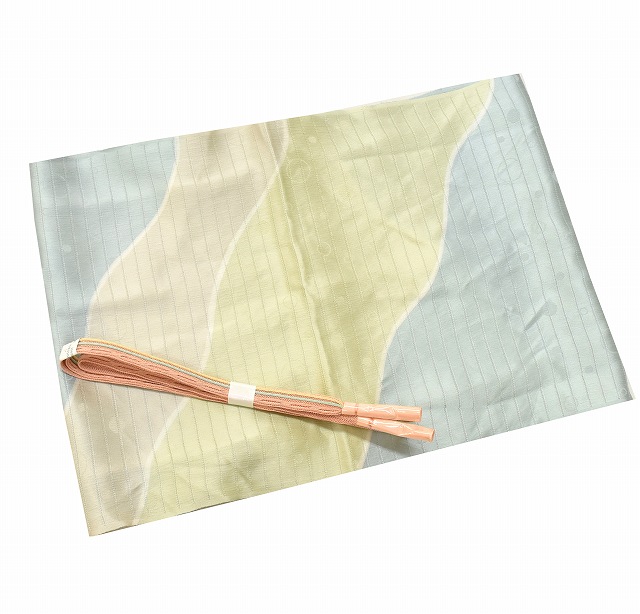 帯締め 帯揚げ セット 夏物 正絹 縮緬 小紋 紬 グレー ピンク色系 特品