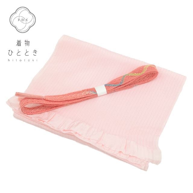 帯締め 帯揚げ セット 夏物 正絹 ピンク色系 絽 平組