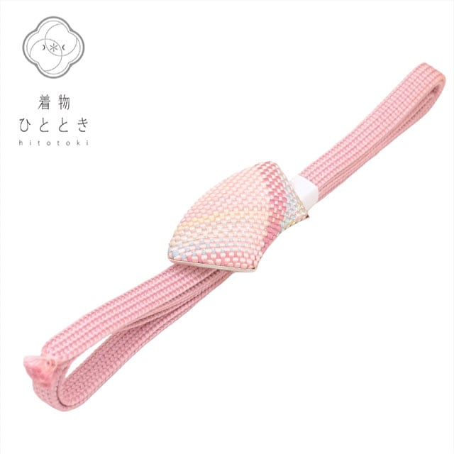 帯締め 単品 正絹 リサイクル帯締め ピンク色系 三分紐 帯留め付き 着付け小物 和装小物