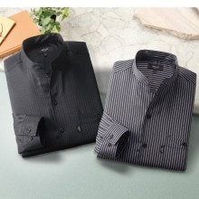 変化襟 ストライプ柄シャツ2色組|衣料|ダンディクラブ