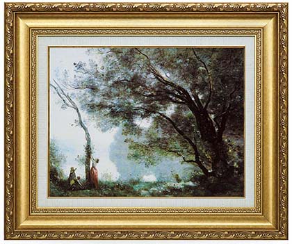 コロー 『モルトフォンテーヌの想い出』 額装 立体複製名画 西洋絵画