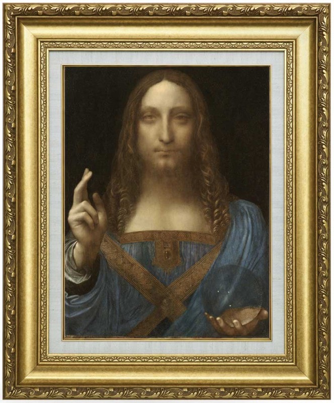 ダ・ヴィンチ 『サルバトール・ムンディ』 6号 額装 立体複製名画 西洋