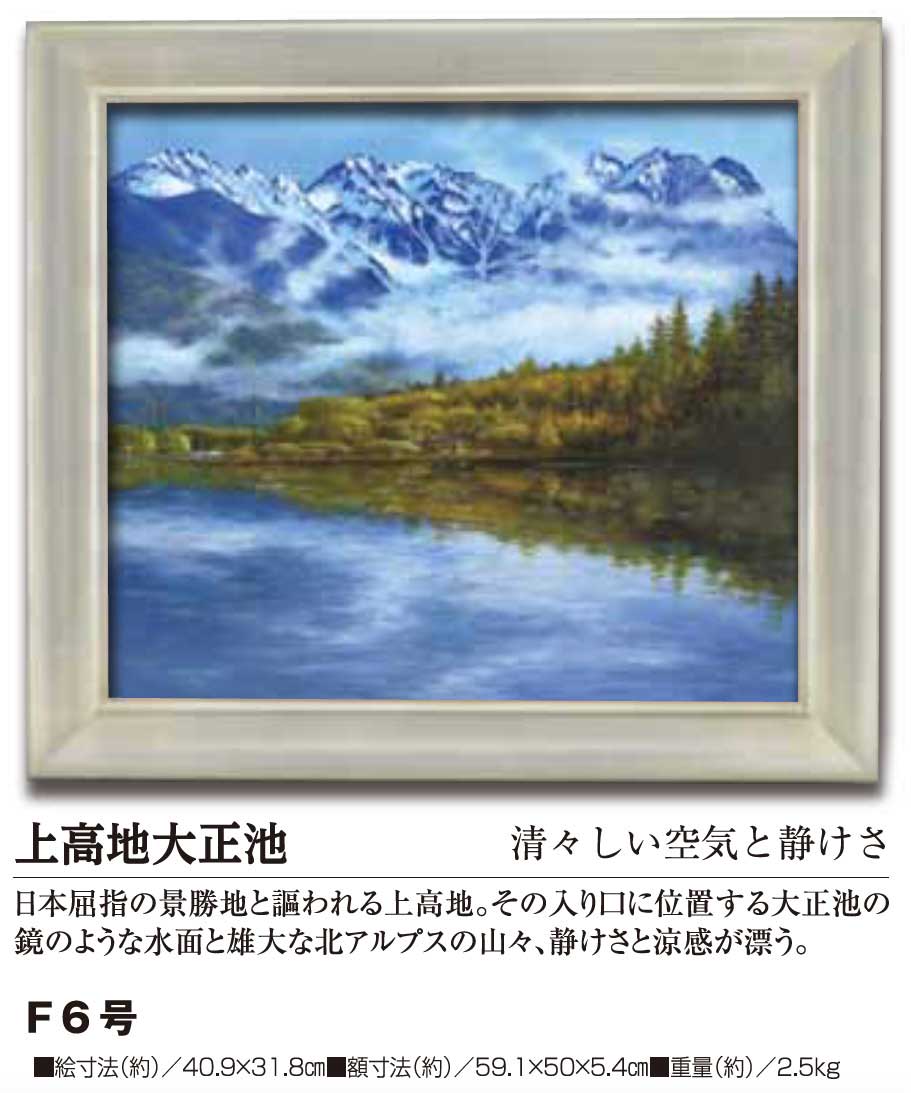 肉質油絵横F6 上高地額装仕上げ品
