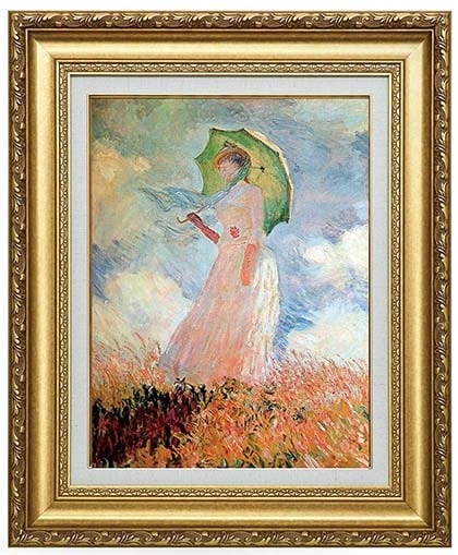 モネ 『日傘を持つ女』 額装 立体複製名画 西洋絵画 レプリカ