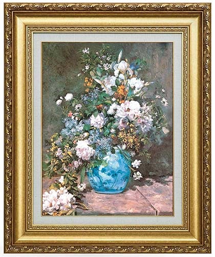 立体複製画 ルノアール／春の花 額装 ルノワール 『春の花』 額装 立体複製名画 西洋絵画 レプリカ
