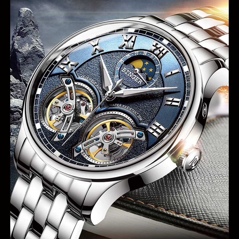 BINGERムーンフェイズ ツインテンプ・ウォッチ : ホーリ通信 (熟年時代