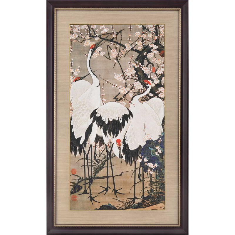 梅花群鶴図 伊藤若冲 掛軸 【公式通販】