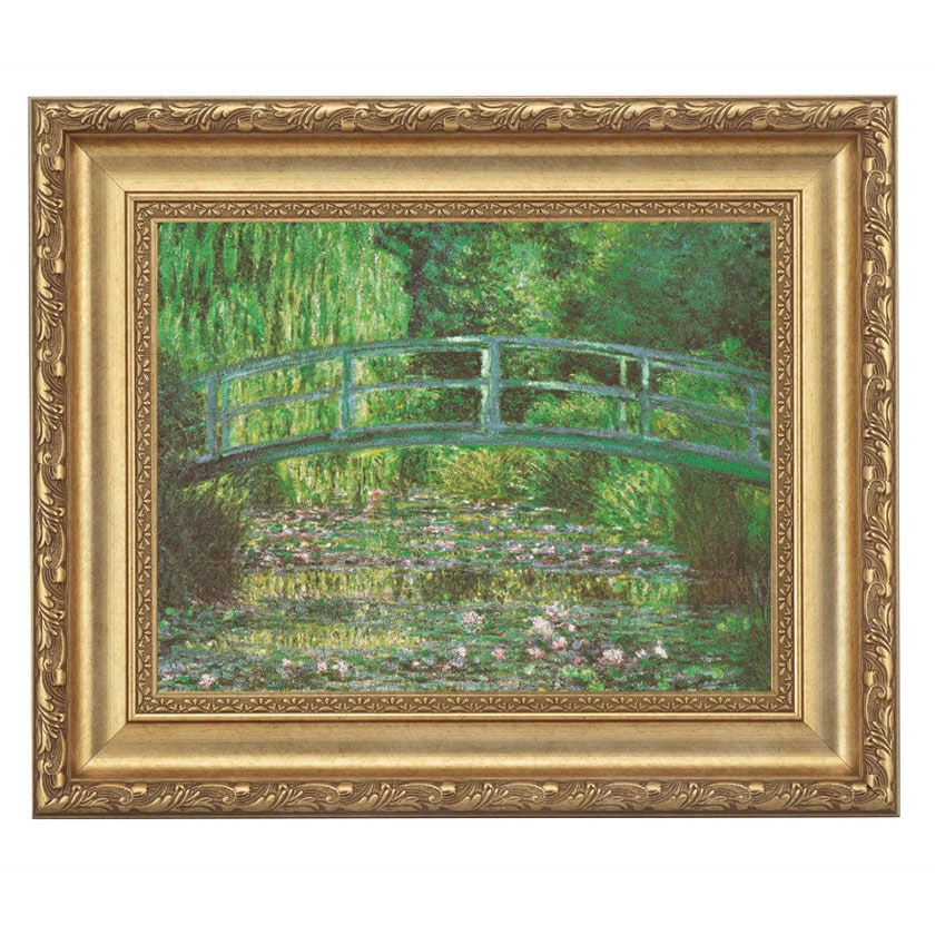 モネ 「睡蓮（ジヴェールニーの日本橋）」 4号 立体複製名画 【5