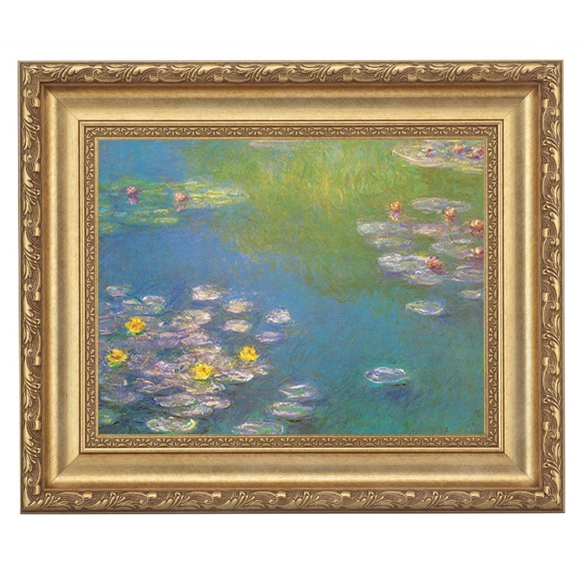 最終値下げ❤️モネ　水蓮 木製額　額約53cm✖︎約104 cm Amazon.co.jp: 額入りアート 額 絵画 モネ 睡蓮 J1-022 F8サイズ 額
