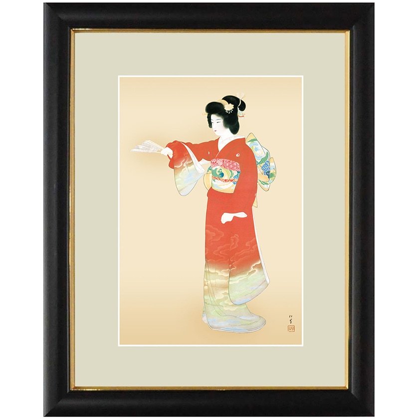 上村松園 作品 「序の舞」 額装 壁掛け インテリア : アートの友社
