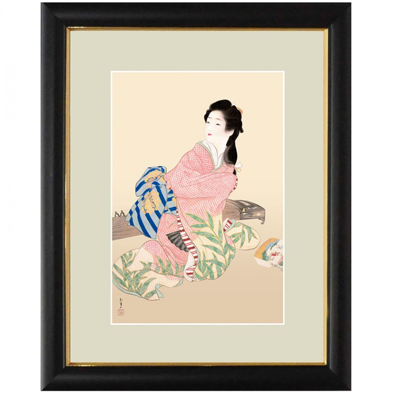 上村松園 作品 「娘深雪」 額装 壁掛け インテリア【ポイント5％還元