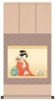上村松園 作品 「鼓の音」 掛軸 インテリア【ポイント５％還元中】|複製 掛軸 横山大観・伊藤若冲など日本画をご紹介|アートの友社