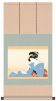 上村松園 作品 「つれづれ」 掛軸 インテリア 【ポイント５％還元中】|複製 掛軸 横山大観・伊藤若冲など日本画をご紹介|アートの友社