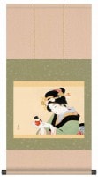 上村松園 作品 「御所人形」 掛軸 インテリア【ポイント５％還元中】|複製 掛軸 横山大観・伊藤若冲など日本画をご紹介|アートの友社