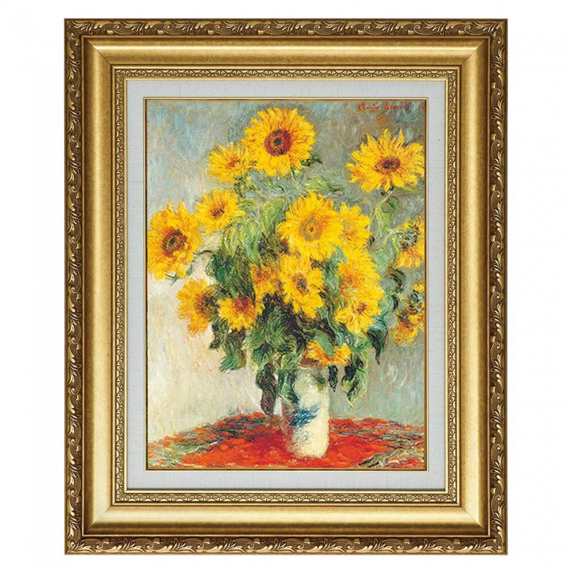 モネ 『ひまわり』 6号 額装 立体複製名画 西洋絵画 レプリカ