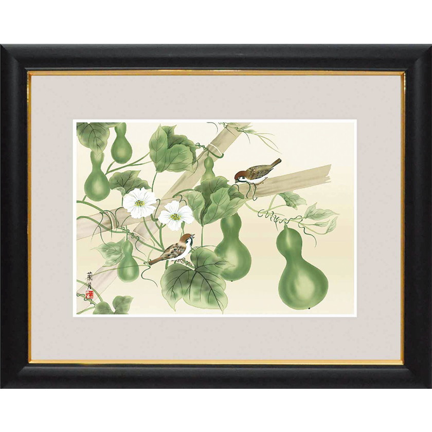 瓢箪、古美術、縁起物、飾り、無病息災、古董、アンティーク、種あり、壁掛け、松、雀 縁起物 六つの瓢箪で【無病息災】モモイロサンゴ・ひょうたん