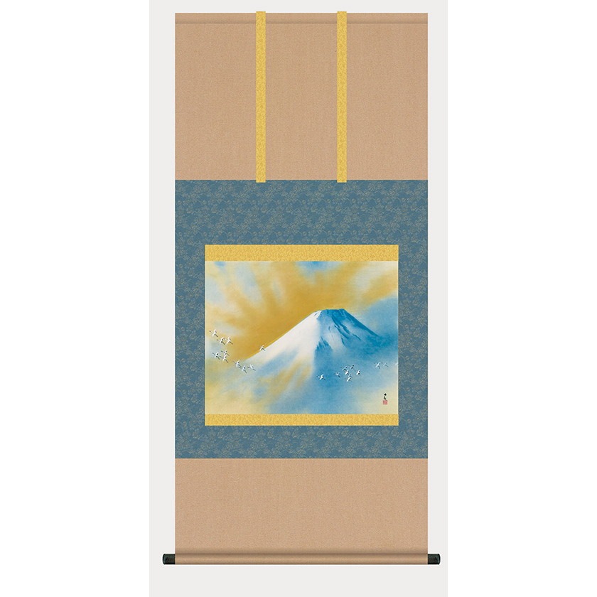 横山大観 作品 「霊峰飛鶴」 高級掛軸 インテリア : アートの友社 美術