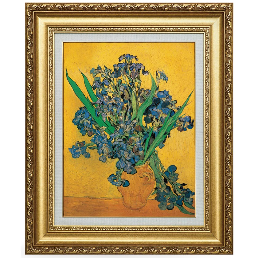 値下げ未使用美品ゴッホ【アイリス】タイル絵画　高級木額装 値下げ未使用美品ゴッホ【アイリス】タイル絵画 高級木額装
