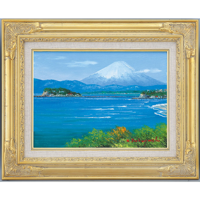 肉筆油彩画 「湘南の富士」 F10号 小林幸三 壁掛け インテリア