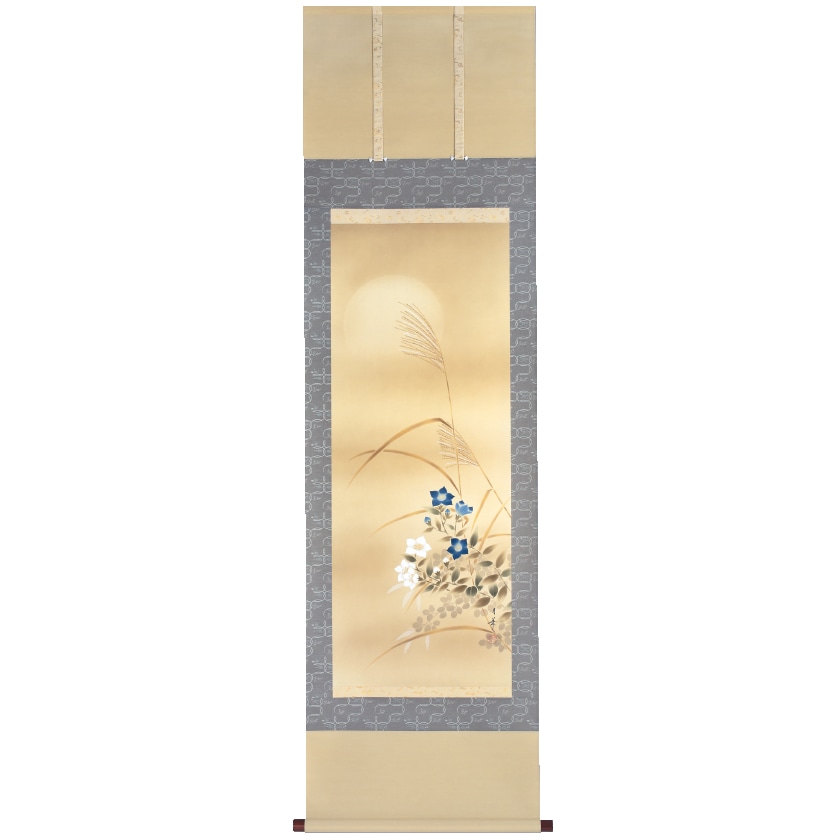 秋草 新井 月華 肉筆掛軸 美術品【ポイント5％還元中