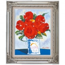 肉筆油彩画 バラ 横井 みわ F4号 美術品 絵画【ポイント５％還元中】|絵画　有名肉筆油彩画　代表画|アートの友社