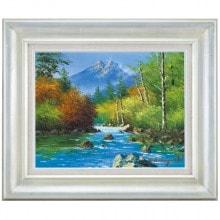 肉筆油彩画 焼岳 小林 幸三 F4号 美術品 絵画 : アートの友社 肉筆油彩