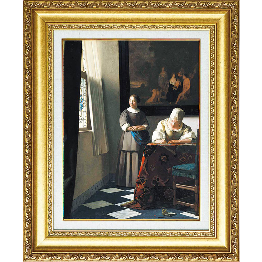 フェルメール 複製名画 「手紙を書く婦人と召使い」 美術品 絵画